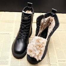 Delia | Botas Planas de Invierno Mujer Forro Borreguito con Cordones
