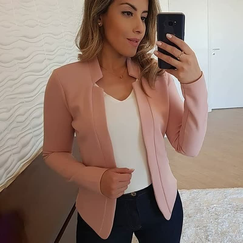 Delia | Chaqueta Americana de Manga Larga Mujer Cuello Solapa