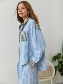 Delia | Conjunto Pijama de Cuadros Mujer Camisa y Pantalón