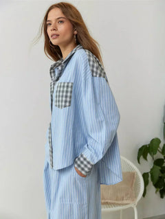 Delia | Conjunto Pijama de Cuadros Mujer Camisa y Pantalón