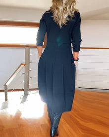 Delia | Vestido Largo Casual Manga Tres Cuartos Mujer Bolsillos