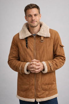 Diego | Cazadora Hombre Invierno de Ante con Forro Borreguito