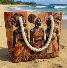 Dolores | Bolso Tote de Playa Artesanal Mujer Asas de Cuerda Estampado