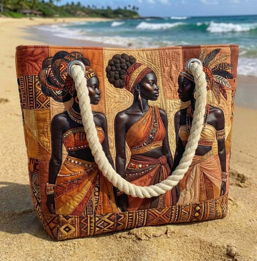 Dolores | Bolso Tote de Playa Artesanal Mujer Asas de Cuerda Estampado