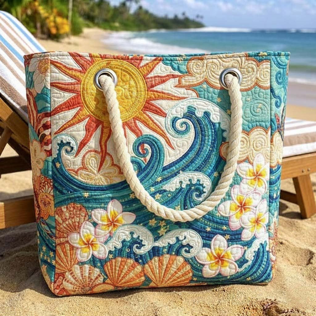Dolores | Bolso Tote de Playa Artesanal Mujer Asas de Cuerda Estampado