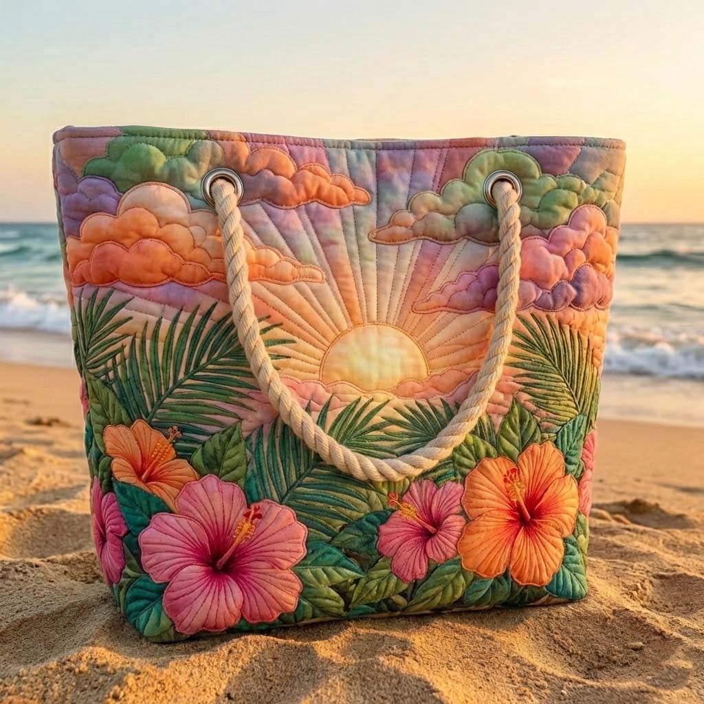 Dolores | Bolso Tote de Playa Artesanal Mujer Asas de Cuerda Estampado