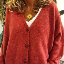 Elena | Jersey Fino de Punto Mujer Cuello en V con Botones