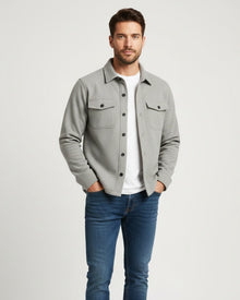 Emilio | Overshirt de Mezcla de Algodón Hombre Bolsillos Pecho Corte Regular