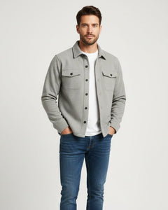 Emilio | Overshirt de Mezcla de Algodón Hombre Bolsillos Pecho Corte Regular