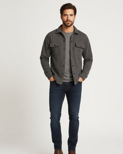 Emilio | Overshirt de Mezcla de Algodón Hombre Bolsillos Pecho Corte Regular