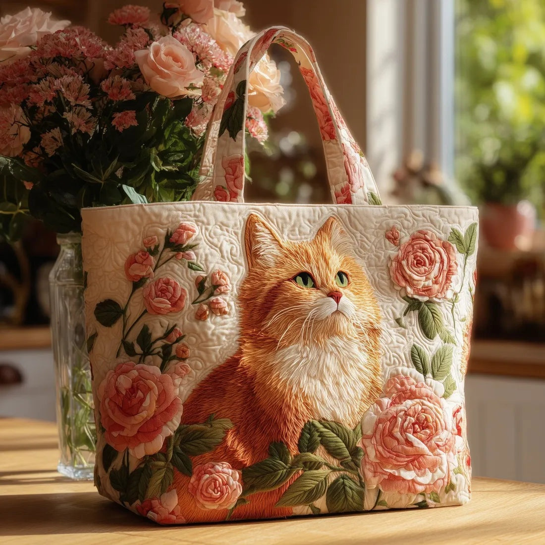 Encarnación | Bolso Tote Acolchado Artesanal Mujer Estampado Único