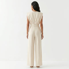 Carmen | Mono Largo Elegante Mujer Sin Mangas Palazzo Cintura Alta