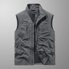 Ernesto | Gilet Multipocket con Cremallera Hombre Cuello Alto
