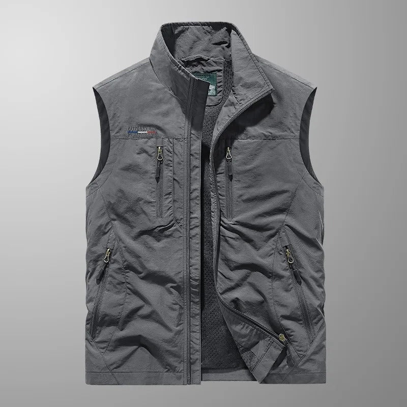 Ernesto | Gilet Multipocket con Cremallera Hombre Cuello Alto