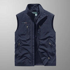 Ernesto | Gilet Multipocket con Cremallera Hombre Cuello Alto