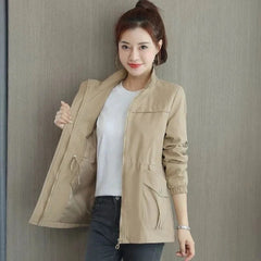 Esther | Chaqueta Militar Ligera Mujer Cremallera Cintura Ajustable