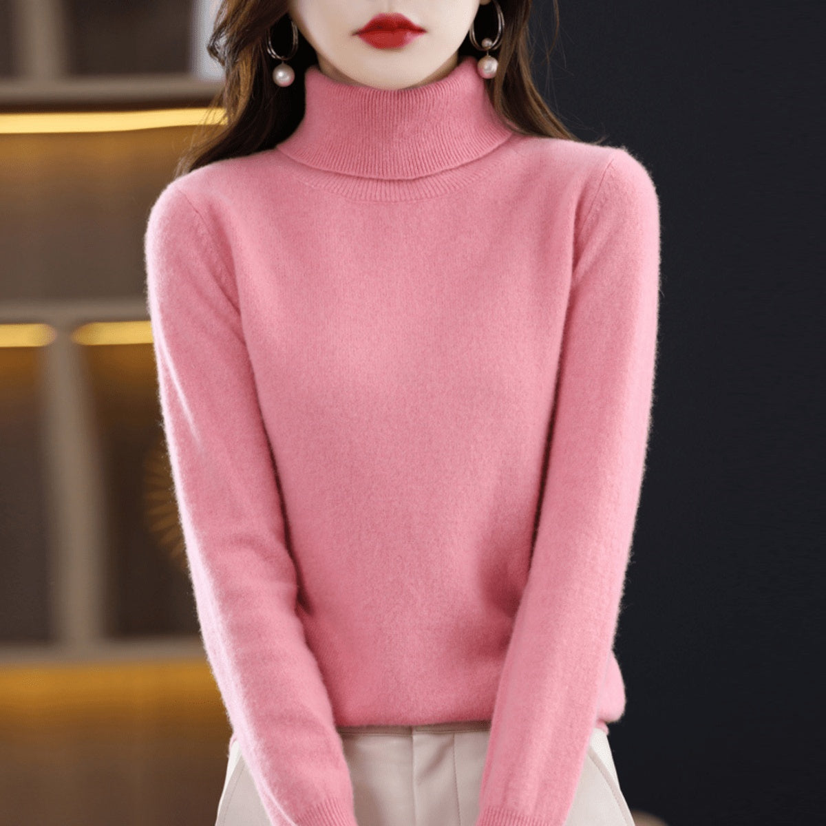 Esther | Jersey de Punto Cuello Alto Mujer Manga Larga
