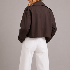 Esther | Trench Coat Corto Mujer Doble Botonadura Solapas