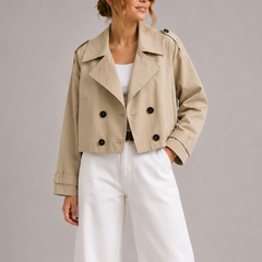 Esther | Trench Coat Corto Mujer Doble Botonadura Solapas