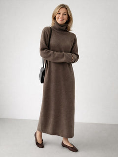 Esther | Vestido de Invierno de Punto Mujer Cuello Alto Manga Larga