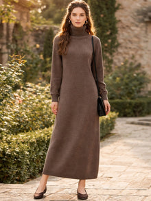 Esther | Vestido de Invierno de Punto Mujer Cuello Alto Manga Larga