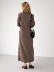 Esther | Vestido de Invierno de Punto Mujer Cuello Alto Manga Larga