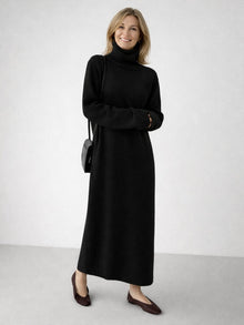 Esther | Vestido de Invierno de Punto Mujer Cuello Alto Manga Larga
