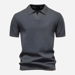 Felipe | Polo de Punto Manga Corta Hombre Cuello Abierto Texturizado