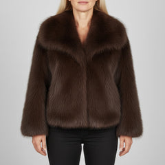 Gema | Chaqueta de Pelo Sintético Mujer Cuello Amplio