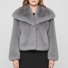 Gema | Chaqueta de Pelo Sintético Mujer Cuello Amplio