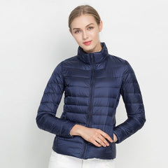 Gema | Chaqueta de Plumas Ligera Mujer Cuello Alto Corte Ajustado