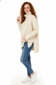 Gema | Jersey de Punto Oversize Cuello Vuelto Mujer Manga Larga