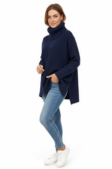 Gema | Jersey de Punto Oversize Cuello Vuelto Mujer Manga Larga