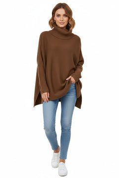 Gema | Jersey de Punto Oversize Cuello Vuelto Mujer Manga Larga