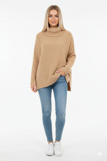 Gema | Jersey de Punto Oversize Cuello Vuelto Mujer Manga Larga
