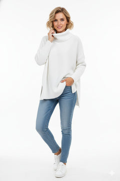 Gema | Jersey de Punto Oversize Cuello Vuelto Mujer Manga Larga