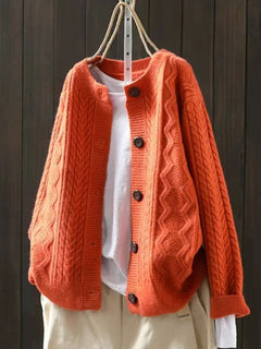 Gema | Jersey de Punto Trenzado Oversize Mujer Botonera