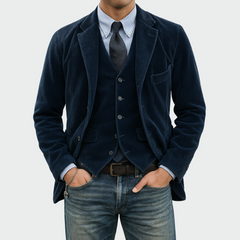 Gonzalo | Blazer de Pana Hombre con Chaleco Solapa Clásica