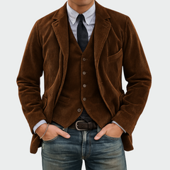 Gonzalo | Blazer de Pana Hombre con Chaleco Solapa Clásica