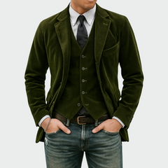 Gonzalo | Blazer de Pana Hombre con Chaleco Solapa Clásica