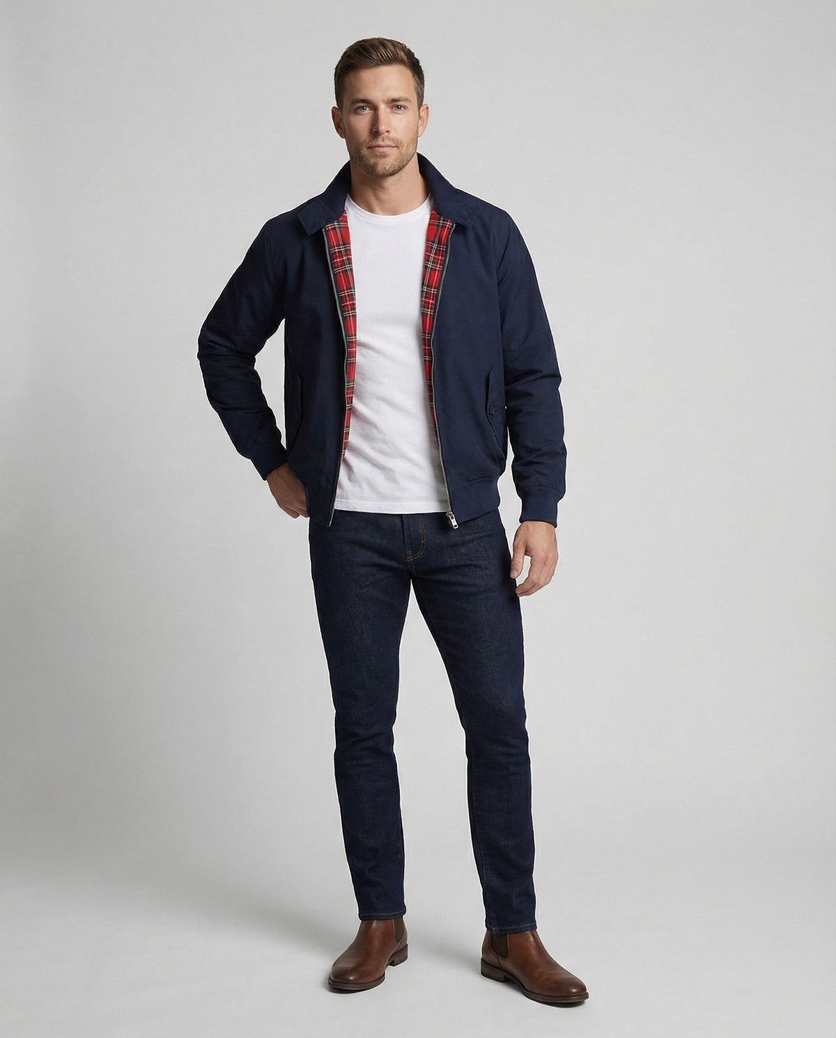 Gonzalo | Chaqueta Harrington Hombre Forro Tartán