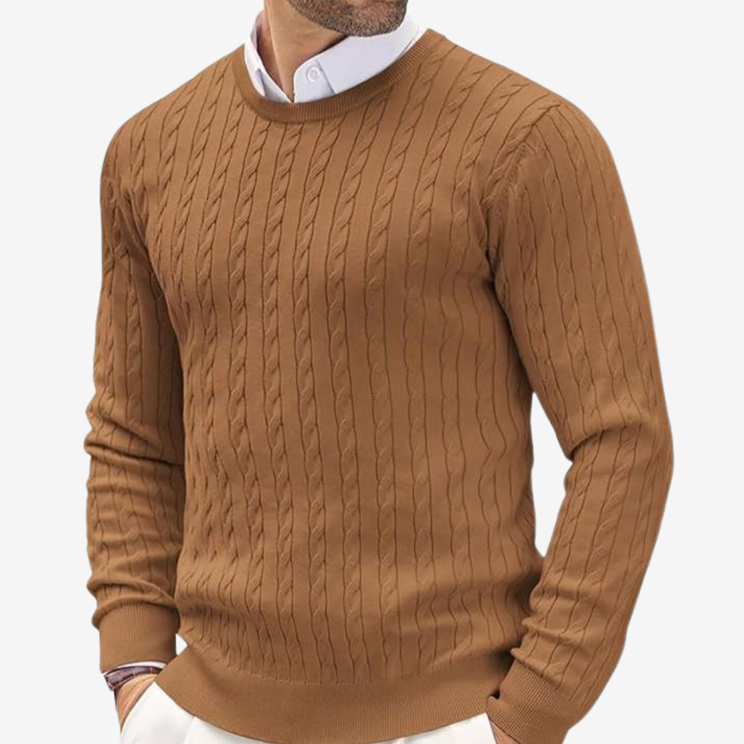 Gonzalo | Jersey de Punto Cuello Redondo Hombre Trenzado