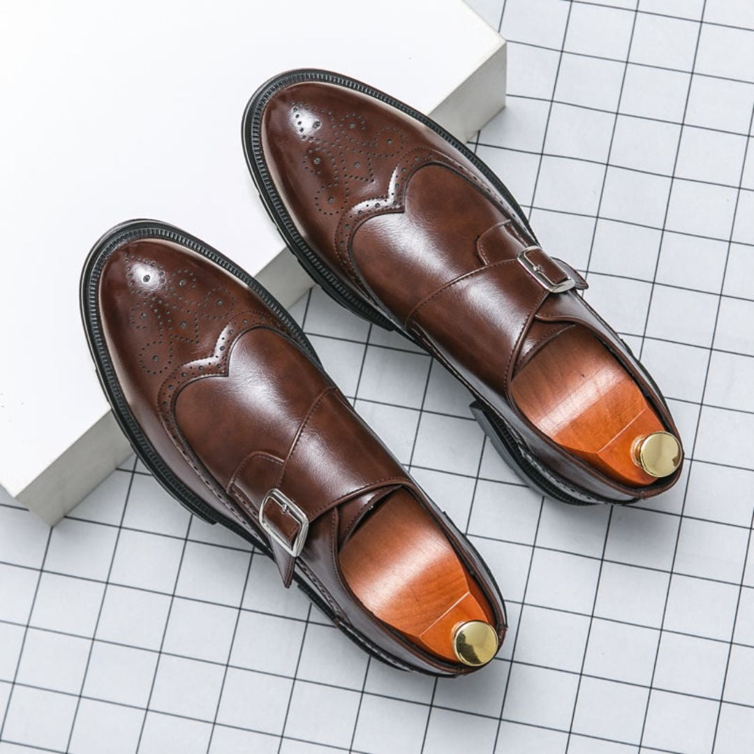 Gonzalo | Zapatos de Vestir Monk Strap Brogue Hombre Piel Hebilla