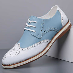 Guillermo | Blucher Hombre de Cuero con Detalles Brogue Bicolor