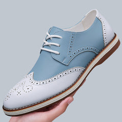 Guillermo | Blucher Hombre de Cuero con Detalles Brogue Bicolor