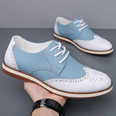 Guillermo | Blucher Hombre de Cuero con Detalles Brogue Bicolor