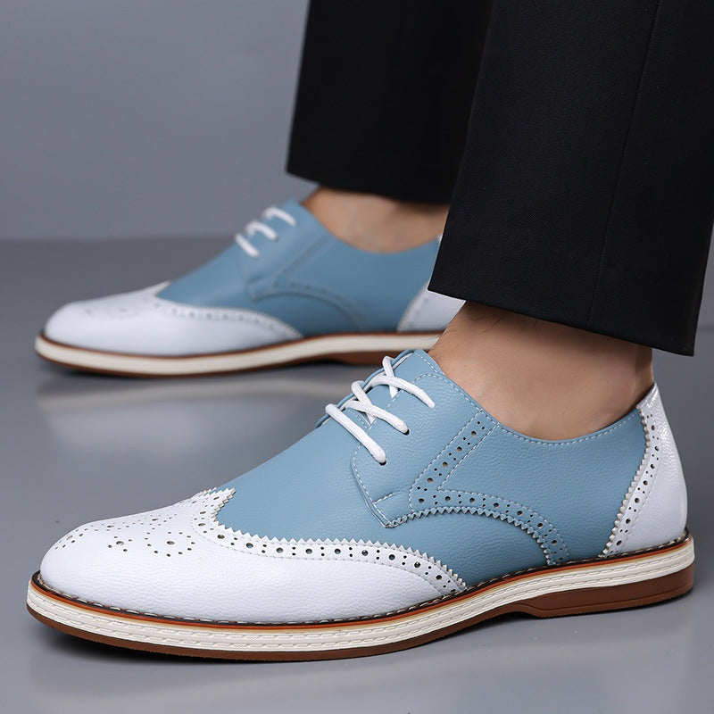 Guillermo | Blucher Hombre de Cuero con Detalles Brogue Bicolor