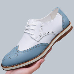 Guillermo | Blucher Hombre de Cuero con Detalles Brogue Bicolor