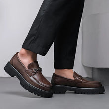 Guillermo | Mocasines de Cuero Plataforma Hombre Hebilla Metálica