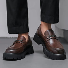 Guillermo | Mocasines de Cuero Plataforma Hombre Hebilla Metálica